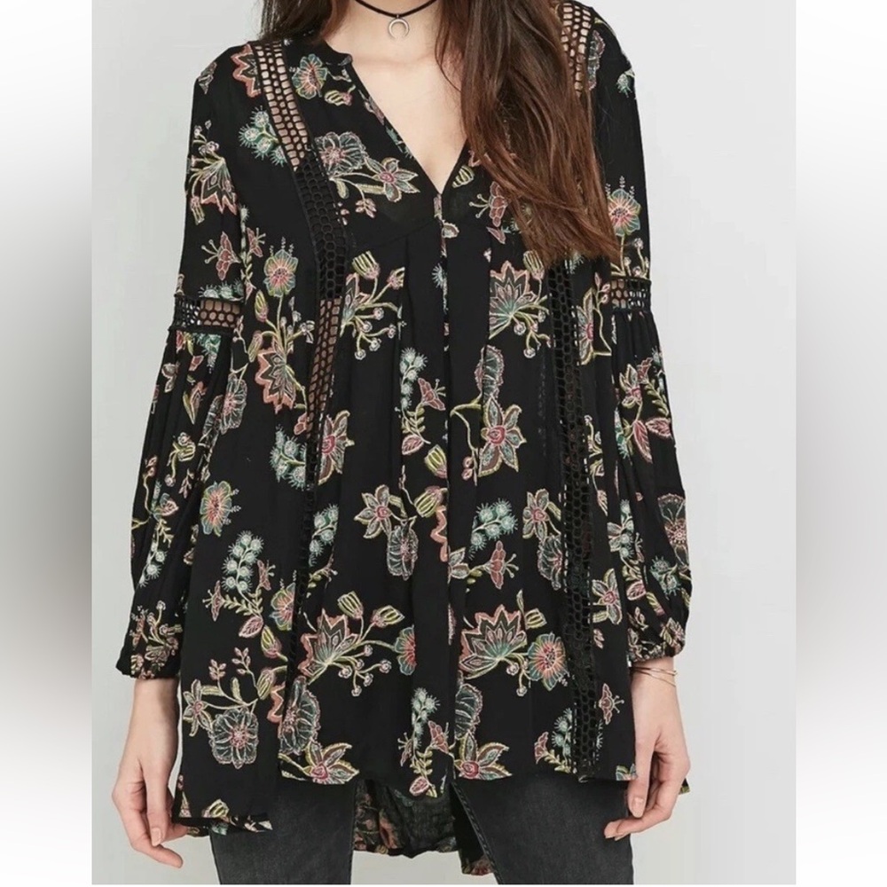 Free people Black Tunic Blouse